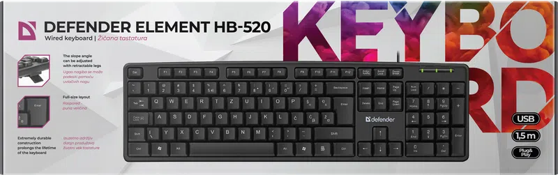 Defender - Wired keyboard Element HB-520 USB