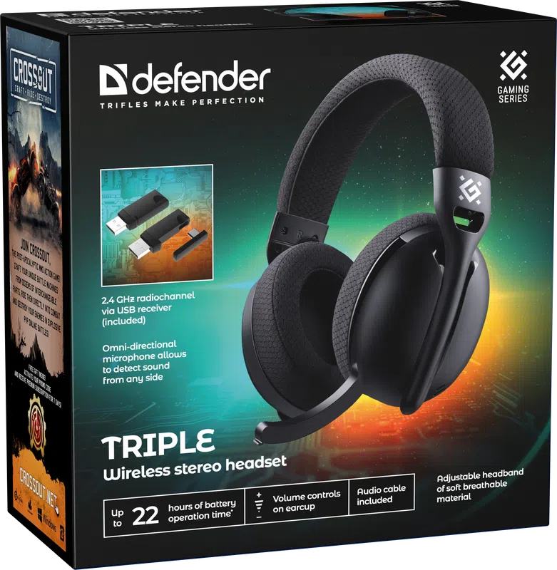 Defender - Wireless stereo headset Triple