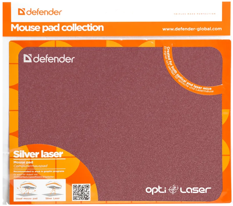 Defender - Mouse pad Silver opti-laser