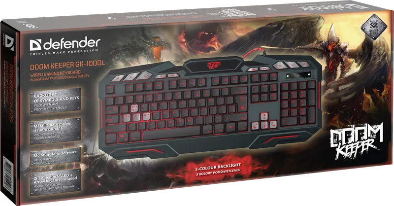 Defender - Wired gaming keyboard Doom Keeper GK-100DL