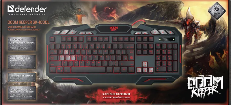 Defender - Wired gaming keyboard Doom Keeper GK-100DL