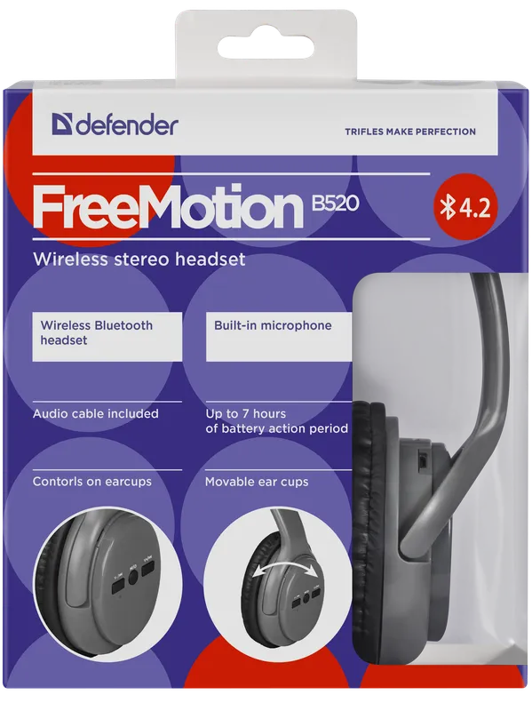 Defender - Wireless stereo headset FreeMotion B520