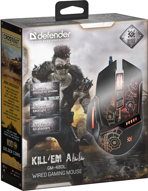 Defender - Wired gaming mouse Kill'em All GM-480L