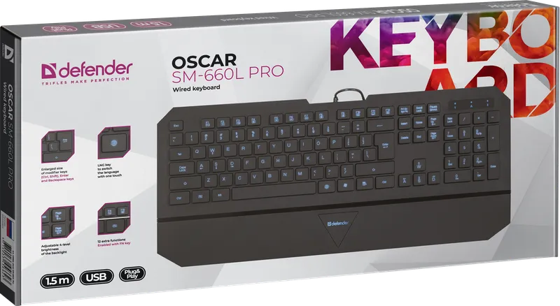 Defender - Wired keyboard Oscar SM-660L Pro