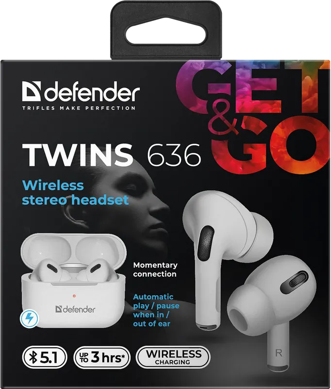 Defender - Wireless stereo headset Twins 636