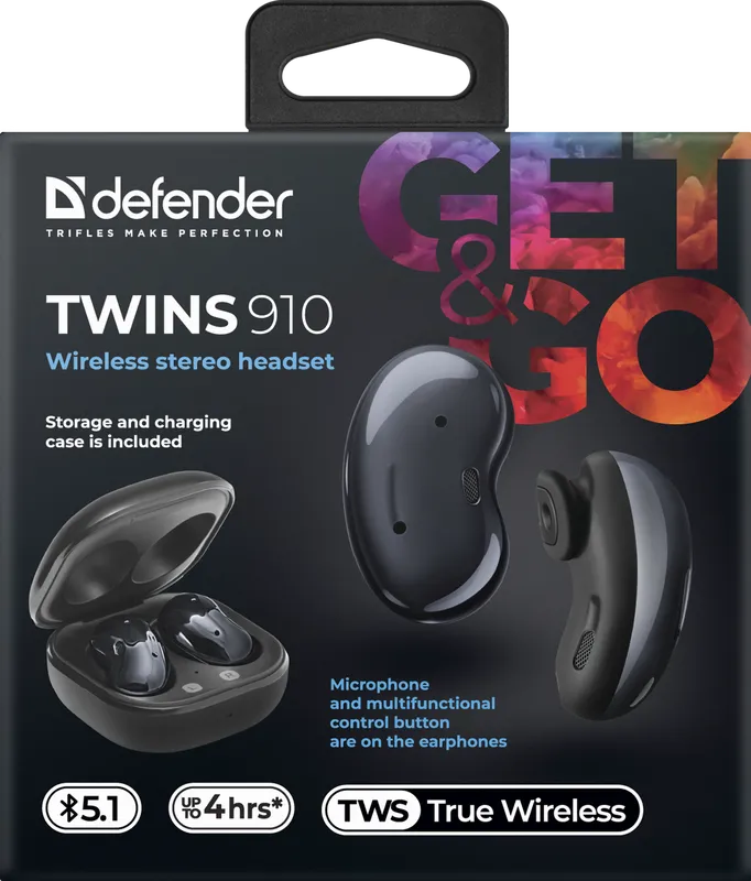 Defender - Wireless stereo headset Twins 910