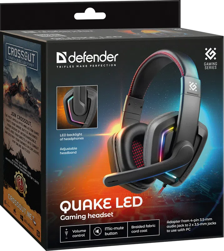 Defender - Gaming headset Quake LED