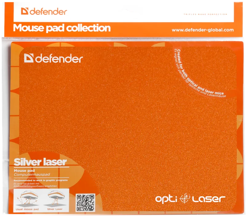 Defender - Mouse pad Silver opti-laser