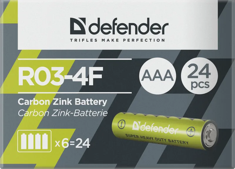 Defender - Zink Carbon Battery R03-4F