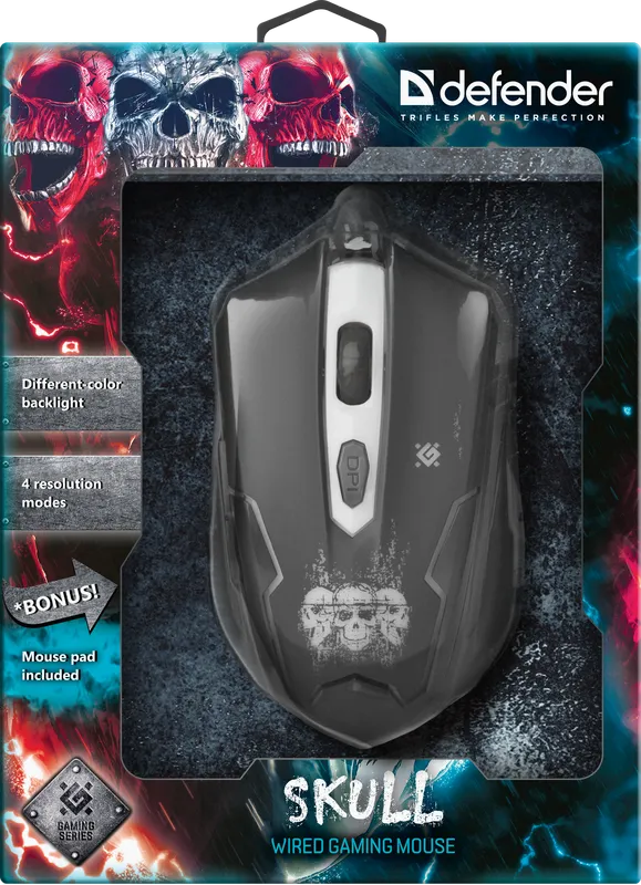 Defender - Wired gaming mouse Skull GM-180L