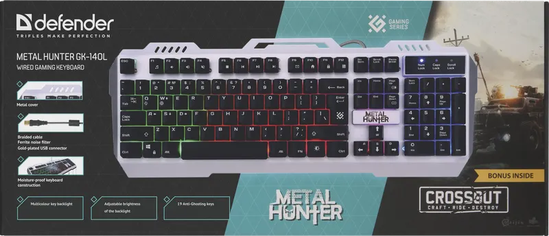 Defender - Wired gaming keyboard Metal Hunter GK-140L