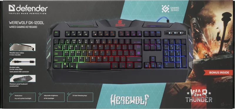 Defender - Wired gaming keyboard Werewolf GK-120DL