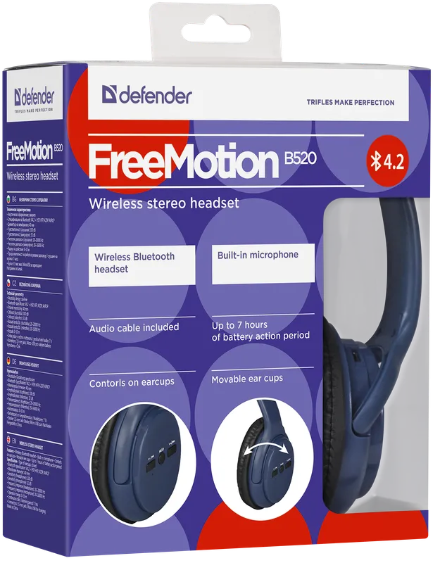 Defender - Wireless stereo headset FreeMotion B520