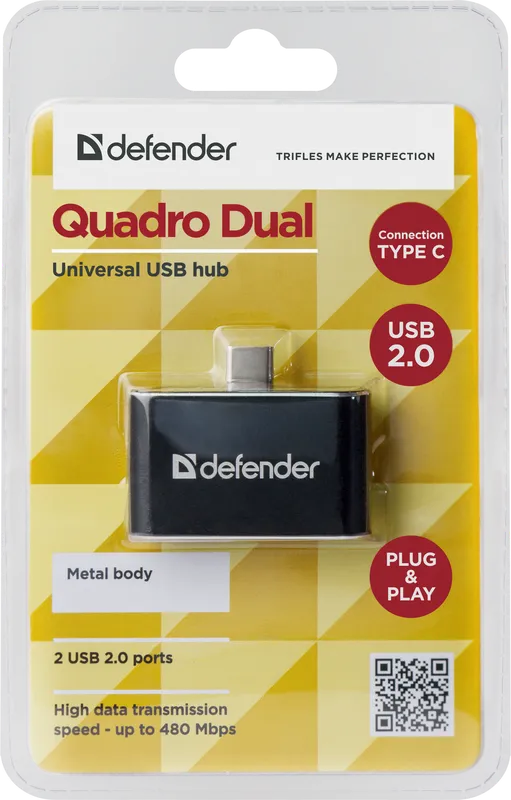 Defender - Universal USB hub Quadro Dual