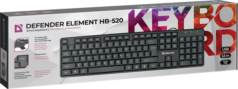 Defender - Wired keyboard Element HB-520 USB