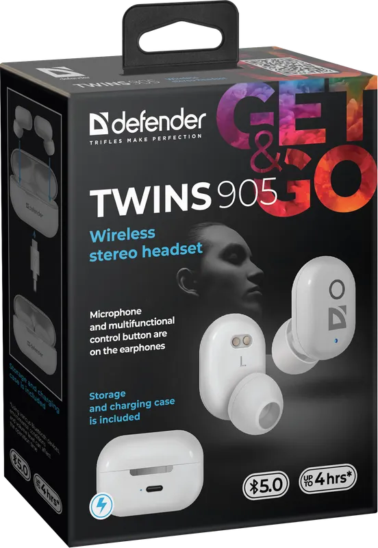 Defender - Wireless stereo headset Twins 905