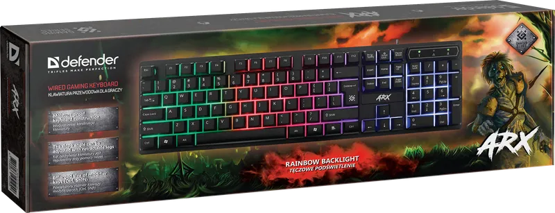 Defender - Wired gaming keyboard Arx GK-196L