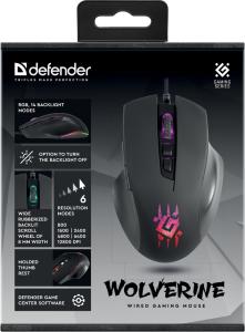 Defender - Wired gaming mouse Wolverine GM-700L