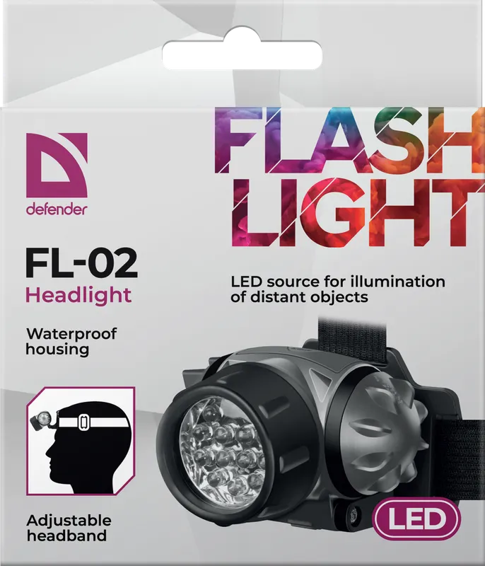 Defender - Headlight FL-02, LED, 3 modes