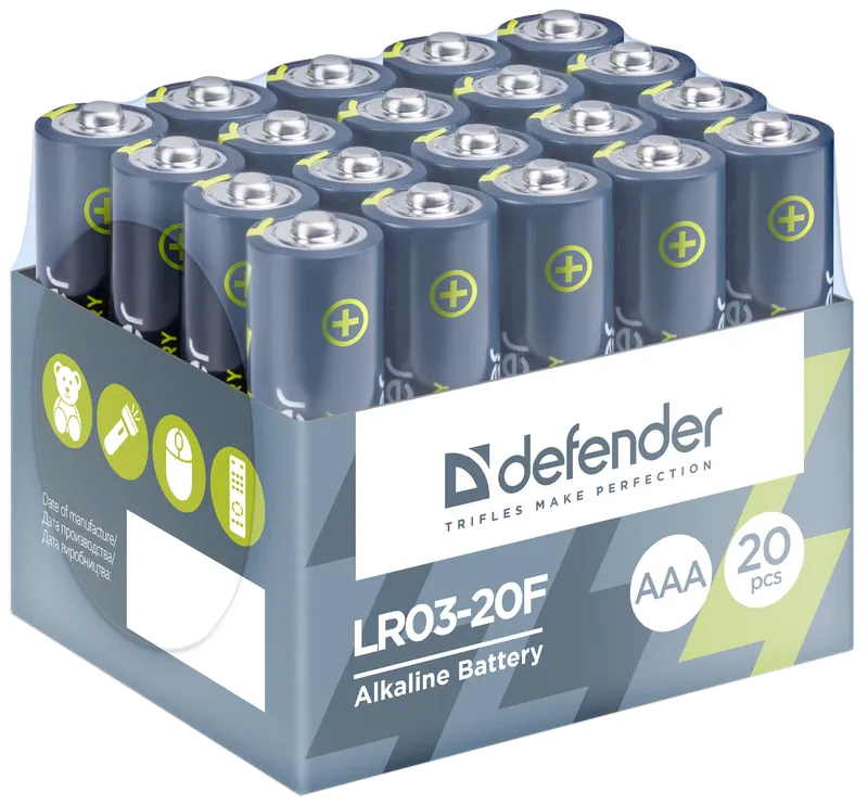 Defender - Алкалне батерије LR03-20F