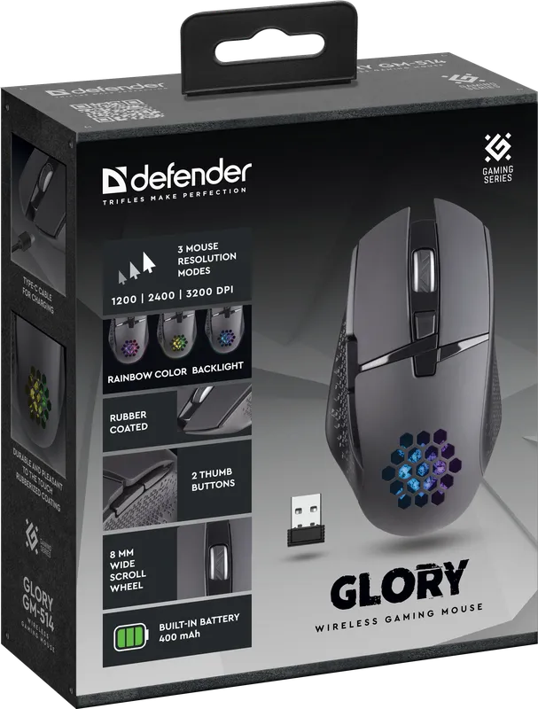 Defender - Wireless gaming mouse Glory GM-514